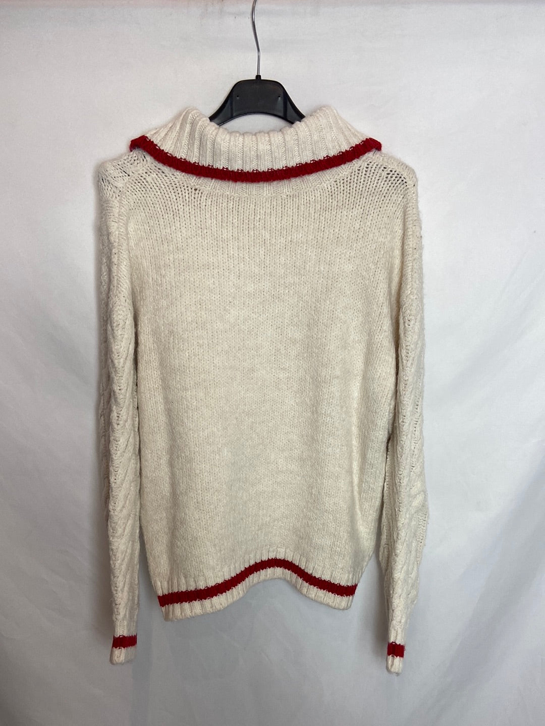 MANGO. Jersey tejido 8 blanco . T.XS