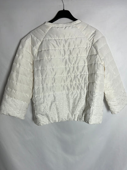 MARIELLA ROSATI. Plumifero doble textura blanco. T 38