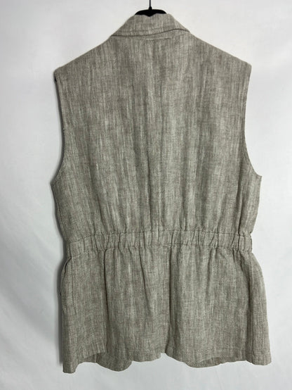 OTRAS. Chaleco beige jaspeado. T S/M