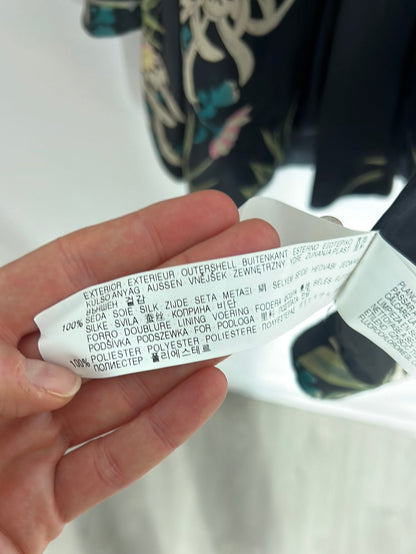 ZARA. Kimono seda estampado. T M