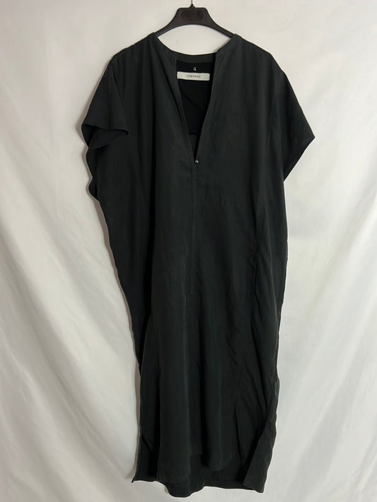 HUMANOID. Straight blue-gray midi dress. Size XS