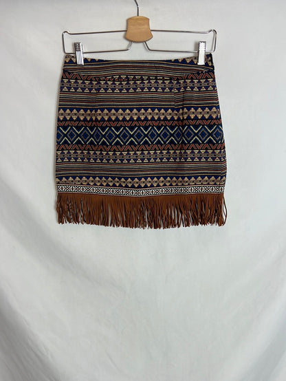 SINTY.Falda étnica flecos T.S