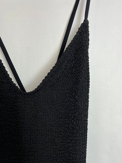 MANGO. Bañador negro textura. T S