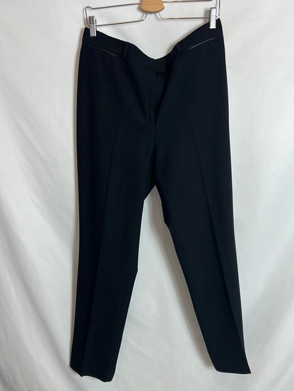 CORTEFIEL. Black pleated trousers. Size 48