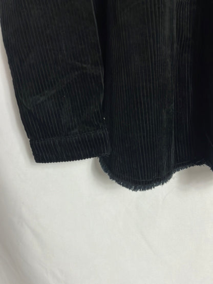 ZARA.Sobre camisa pana negraoscuro. T M