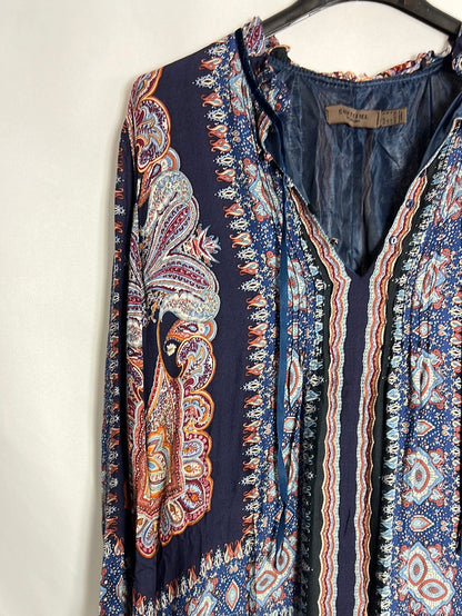 CORTEFIEL. Short blue printed dress. TS