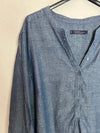VOLIETA BY MANGO. Blusa azul larga aperturas. T XL