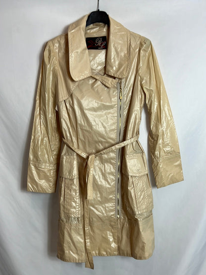 BIMBA Y LOLA. Textured beige midi trench coat. TS