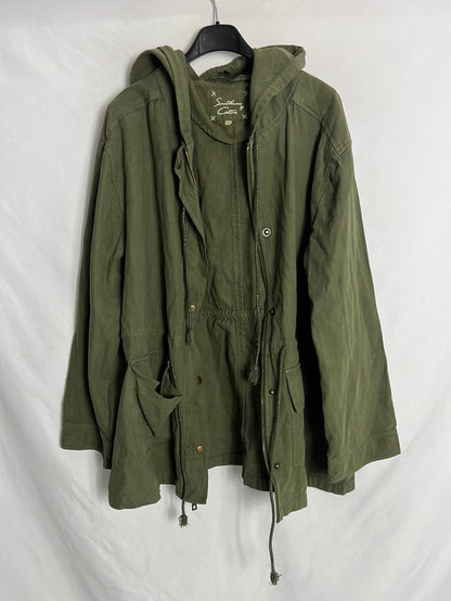 SOUTHERN COTTON. Parka verde capucha. T L