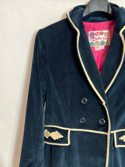 FLAMENCO. Abrigo azul terciopelo  T.s
