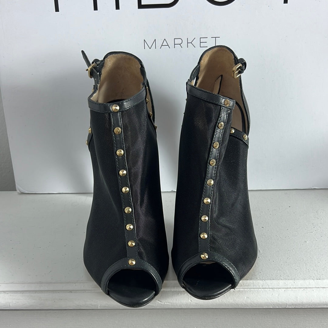 ZARA. Tacones rejilla peeptoes. T 38