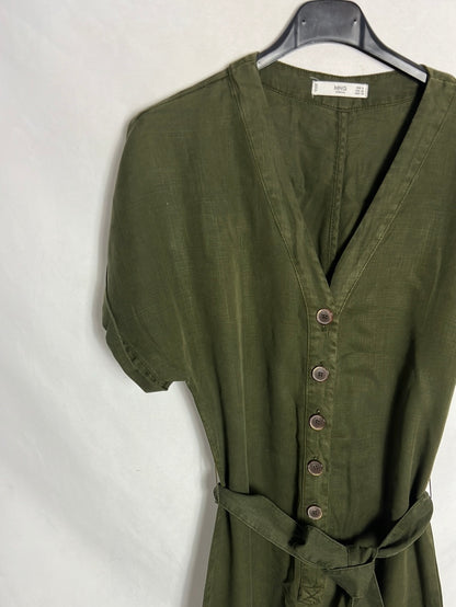 MANGO. Green wide-legged jumpsuit. TS