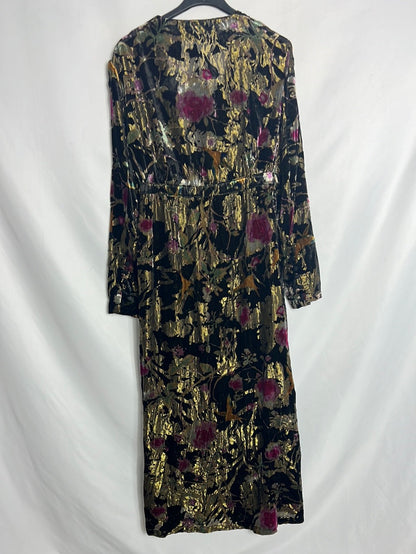 ZARA. Chaqueta larga doble textura estampada. T S