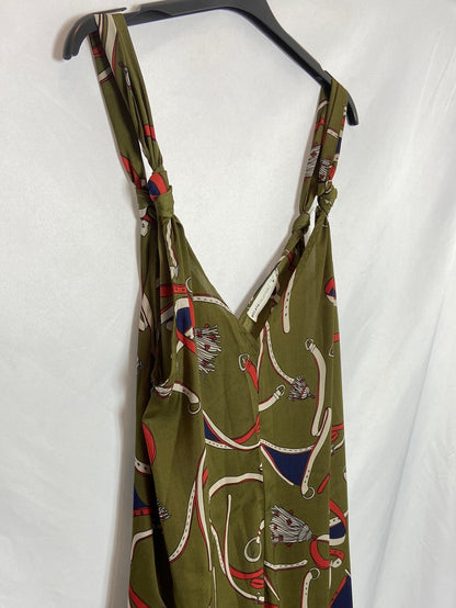 MULAYA. Vestido verde cadena T.m