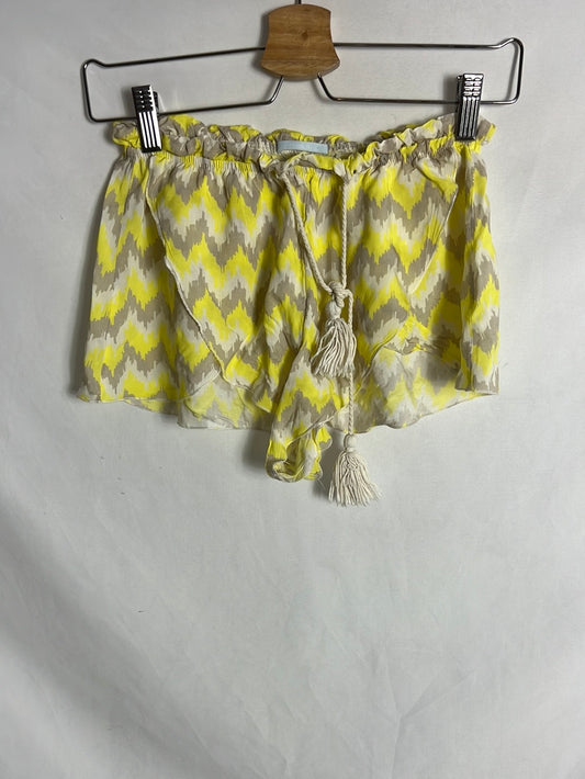 EBERJEY. Shorts  fluidos estampados amarillo. T S/M