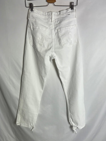 MOTHER SUPERIOR. White slouchy denim pants. Size 26 (34)