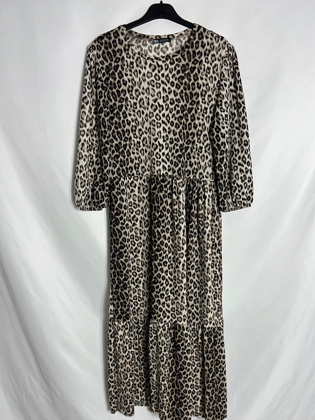 ZARA. Vestido midi animal print. T S