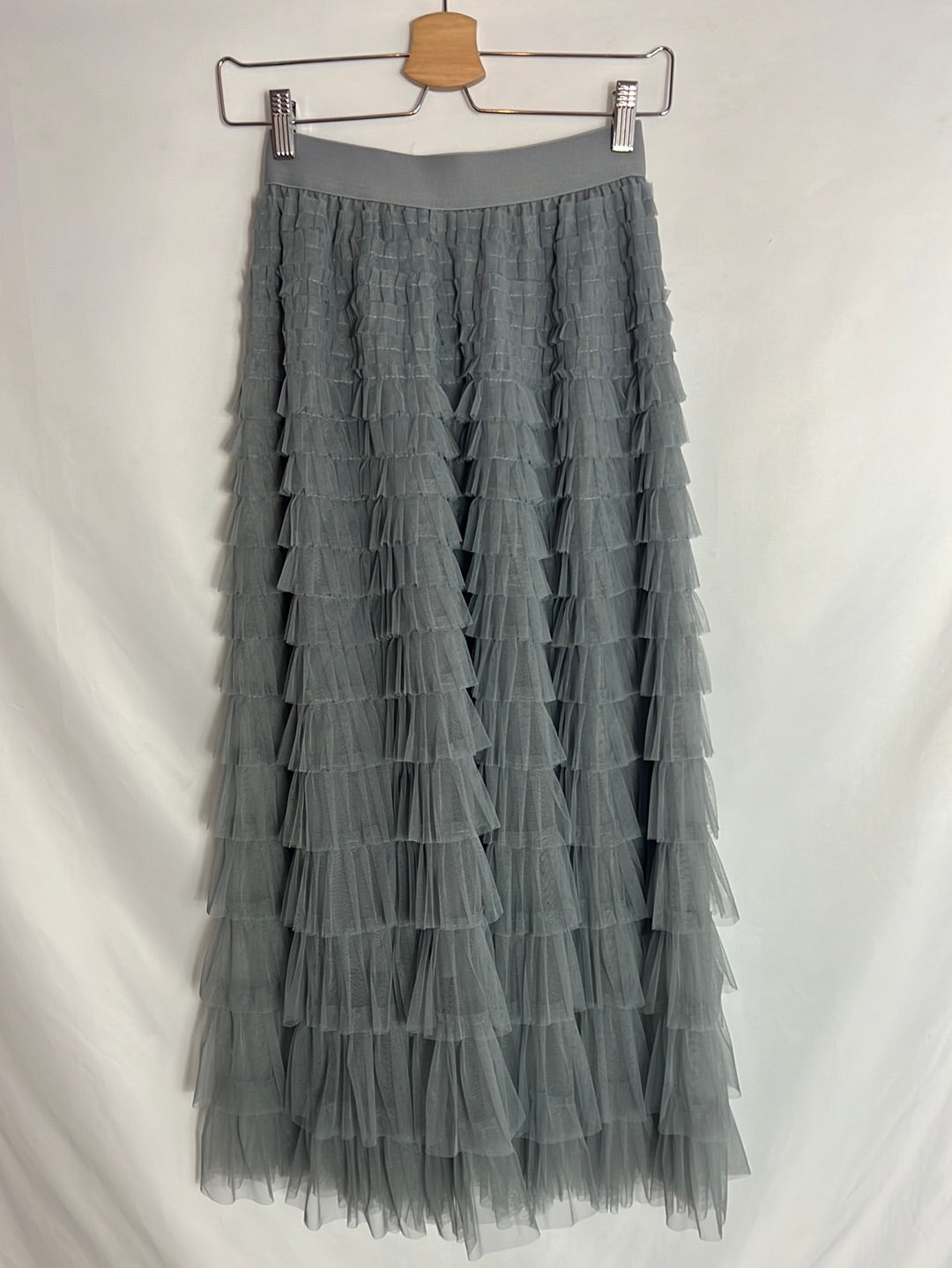 MULAYA. Light blue ruffled tulle skirt. YOU