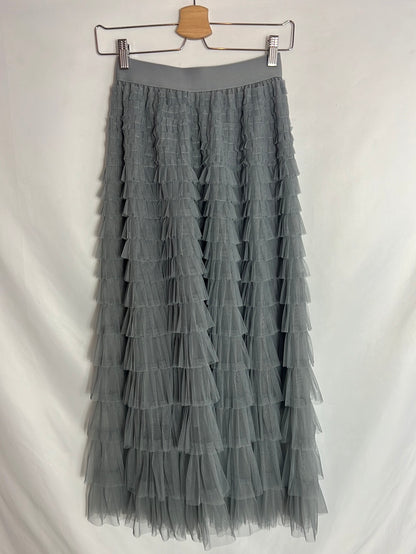MULAYA. Light blue ruffled tulle skirt. YOU