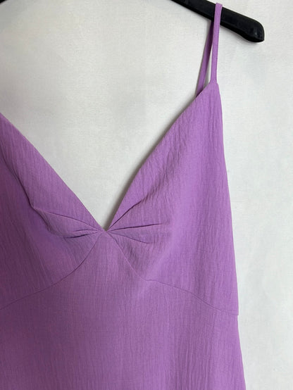 DAPHNEA. Vestido largo tirantes lila T.s