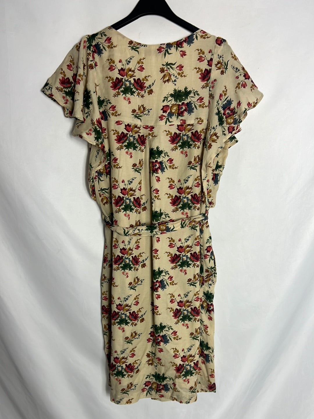 NICE THINGS. Short beige button-down dress. Size 40