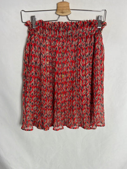 MFM. Falda pantalón corta plisada roja. T M/L