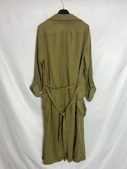 ZARA. Long green Ts parka