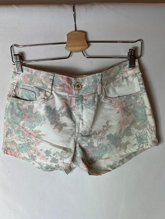 MISS BONBON. Flower printed denim shorts. TL (M)