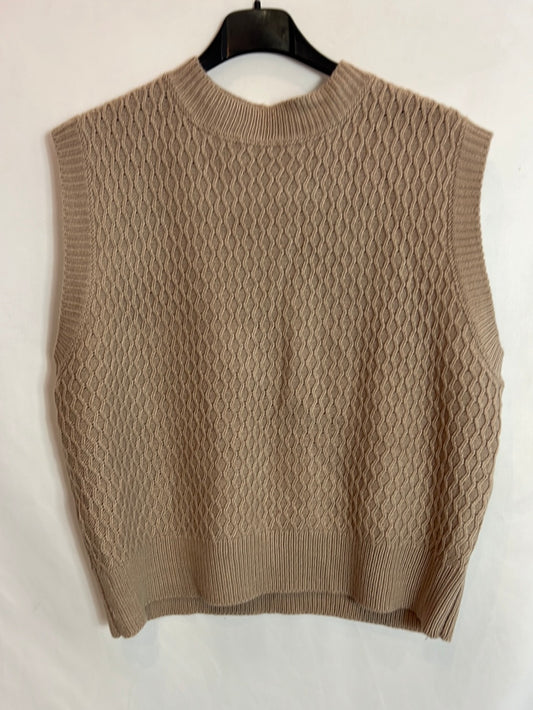 SHEIN. Chaleco beige ochos T.m