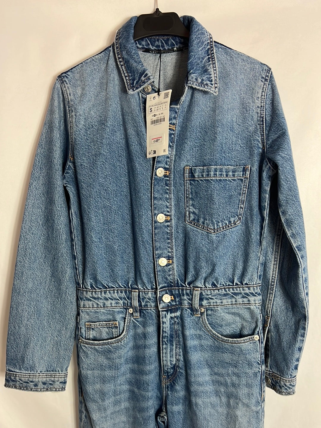 ZARA. Peto vaquero manga larga. T S