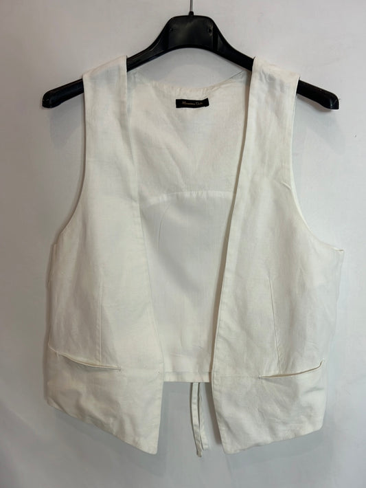 MASSIMO DUTTI. Short linen bank vest. TM