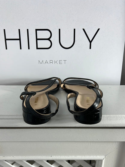 FOSCO. Sandalia plana piel negra. T 37