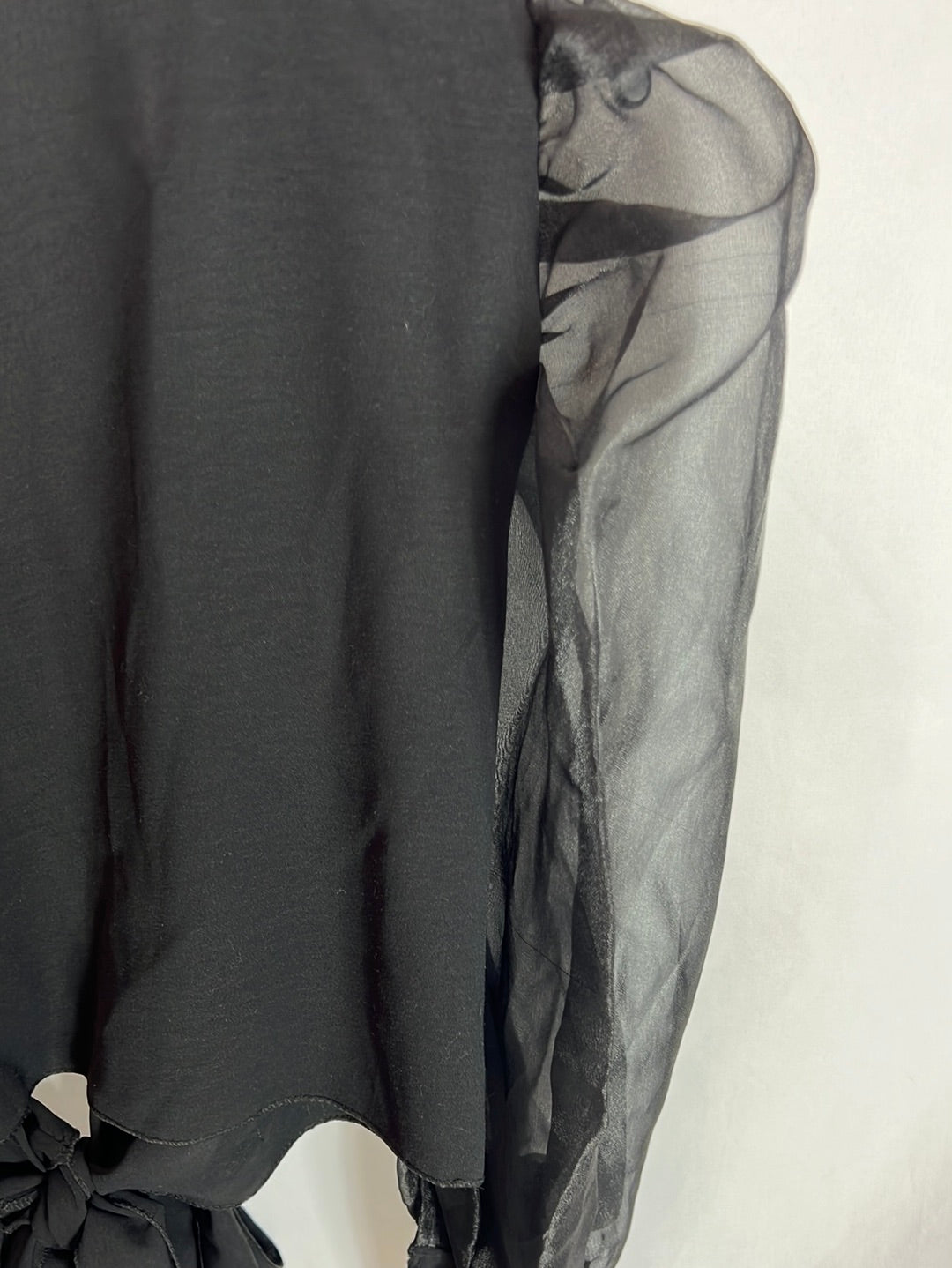 OTRAS. Top negro satinado TU(xs/s)