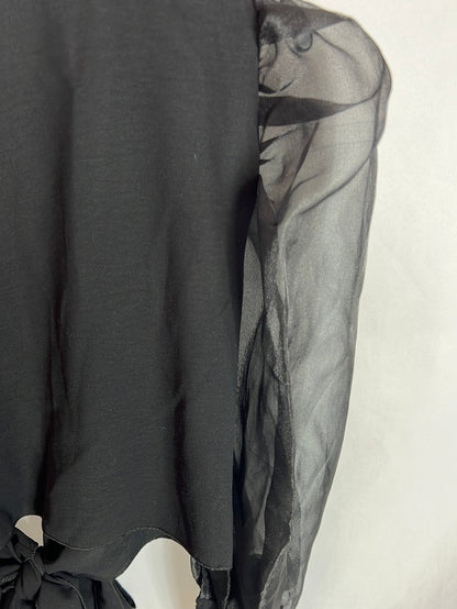 OTRAS. Top negro satinado TU(xs/s)