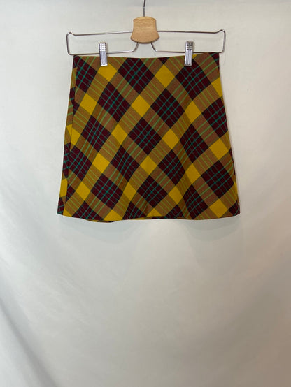 ZARA. Yellow checked skirt. TS