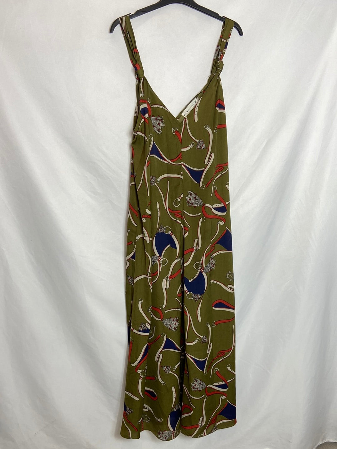 MULAYA. Vestido verde cadena T.m