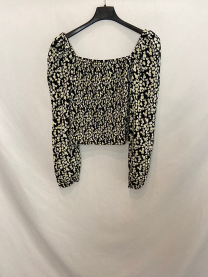 PEPE JEANS. Black floral top TM