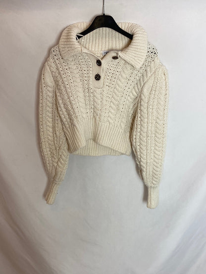 ZARA. Jersey crop tejido ocho. T.S