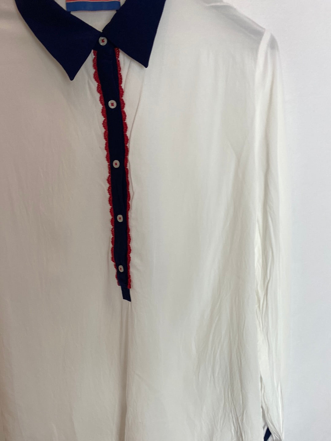 EL GANSO. Blusa blanca polera T.l