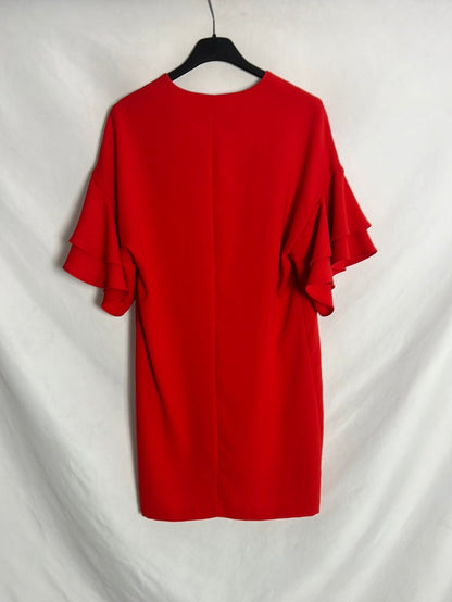 ZARA. Short red dress with ruffled sleeves. TL Hibuy market ZARA. Short red dress with ruffled sleeves. TL Hibuy market