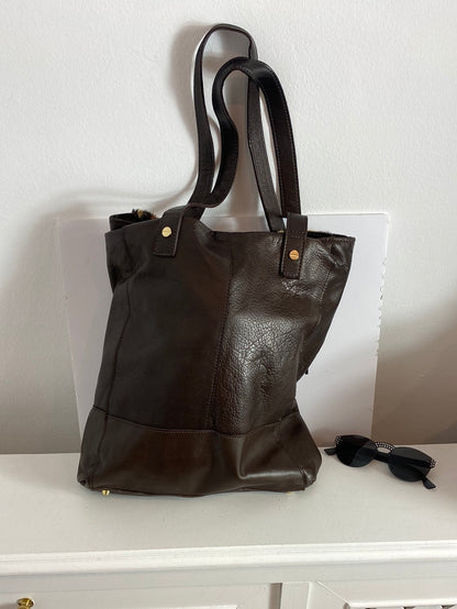 FOSCO. Bolso de hombro piel marrón