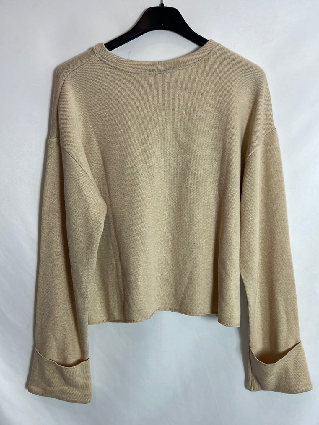 ZARA. Sudadera textura beige oscuro. T S