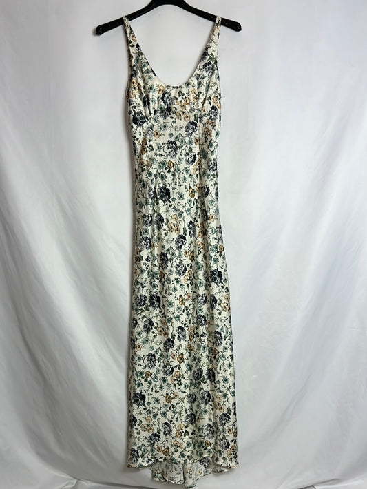 ZARA. Long satin floral dress. XS
