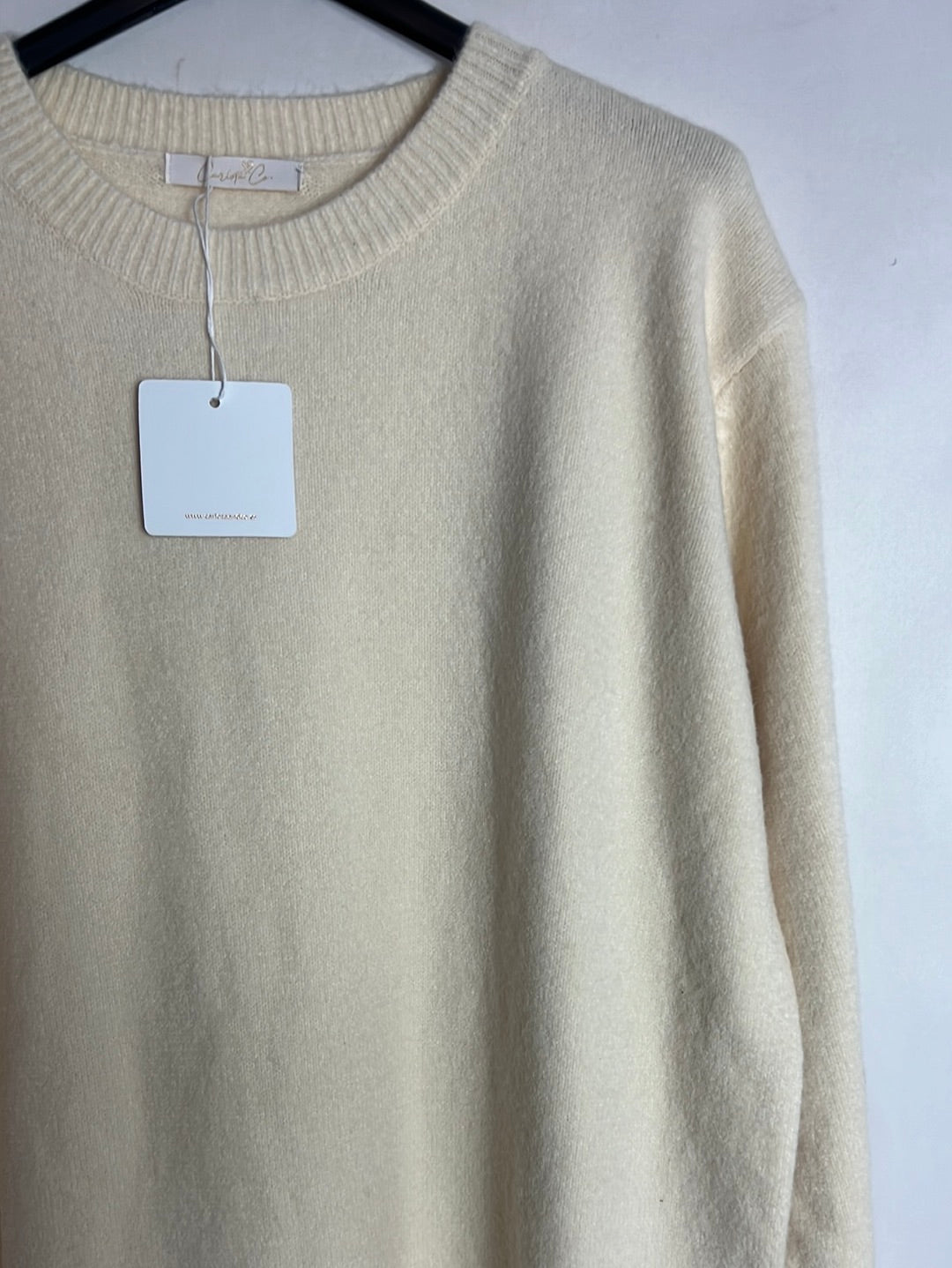 CARLOTA&amp;CO. Light beige knit midi dress. YOU (M/L)