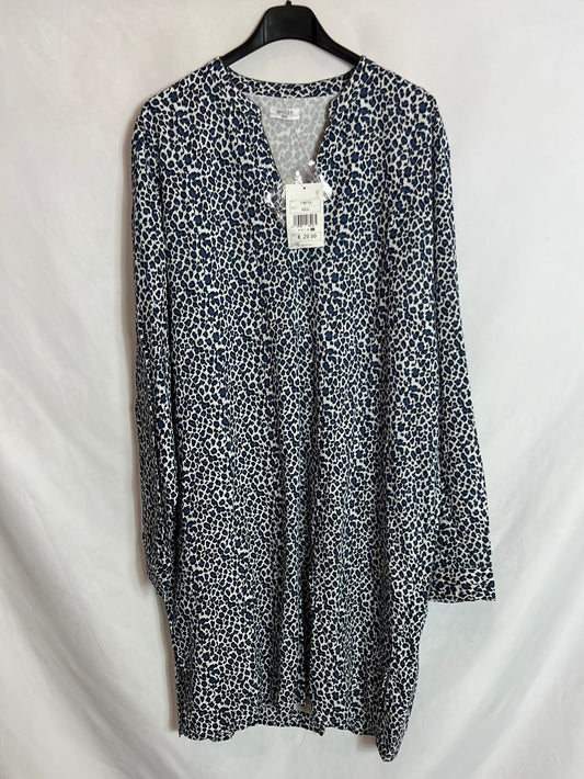 AMICHI. Short blue animal print dress. XXL