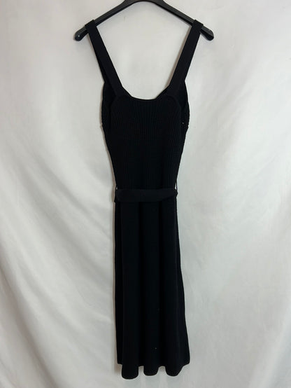 INTROPIA. Black wool dress with straps. Size XS