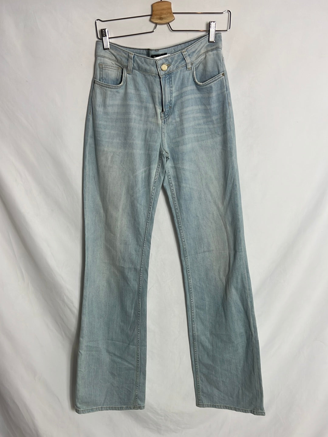 MASSIMO DUTTI. Light-weight wide-leg denim trousers. Size 36
