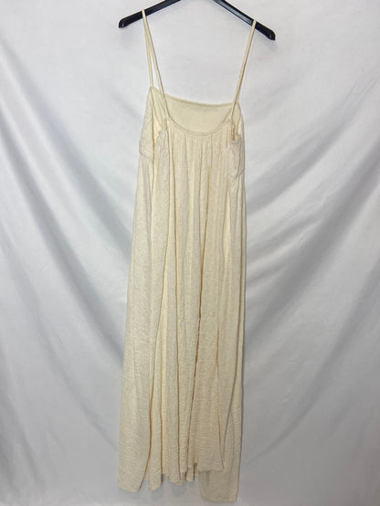 MANGO. Vestido fruncido beige T.s
