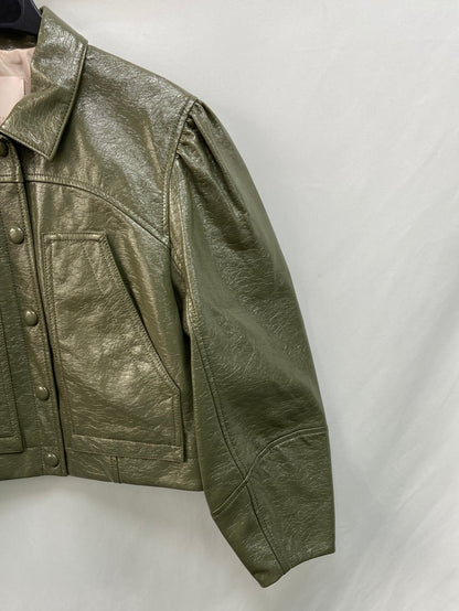 REBECCA TAYLOR .Chaqueta verde polipiel vinilo T.4 (s)