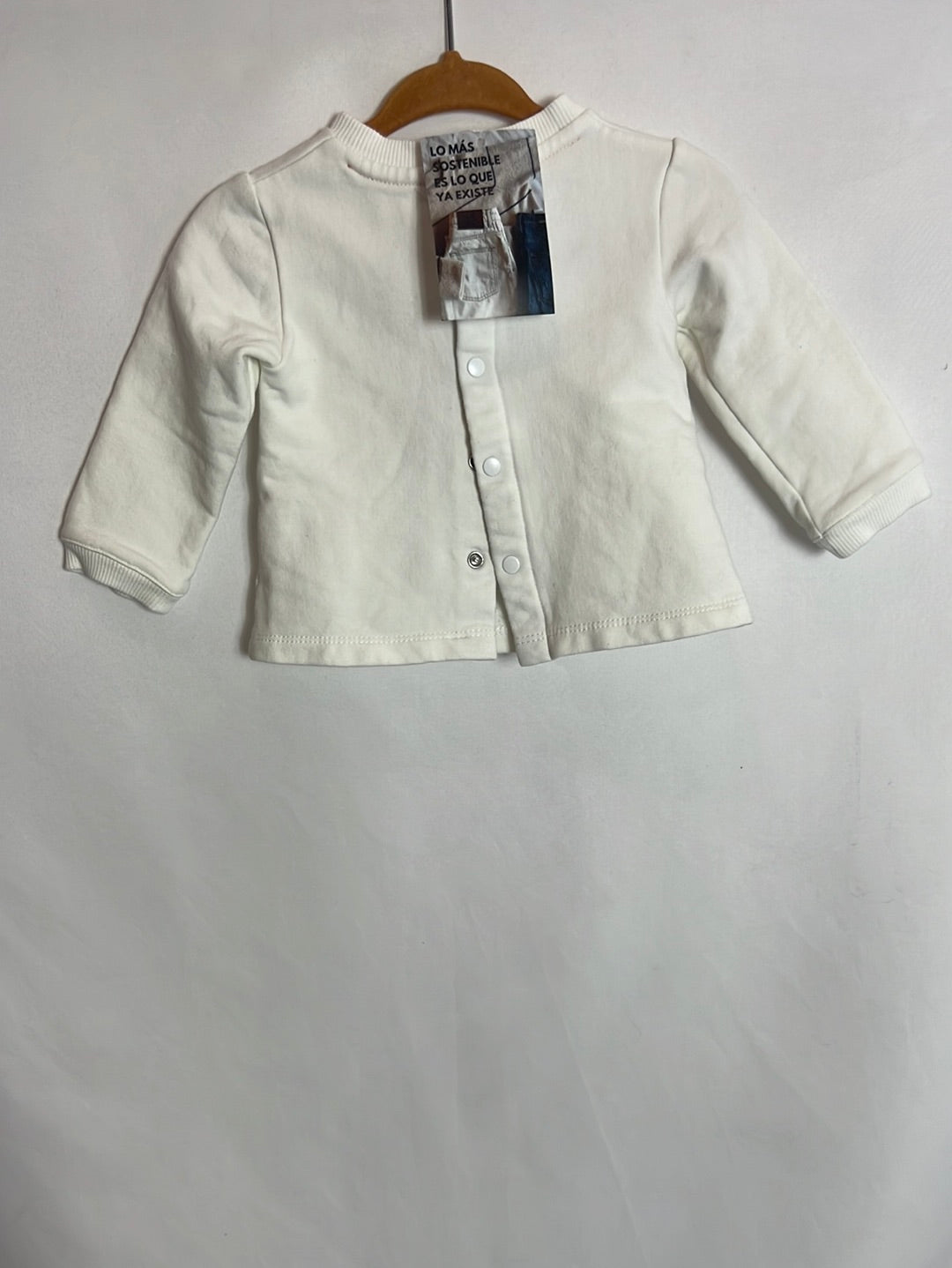 PRENATAL. Sudadera blanca león. T 3-6 meses